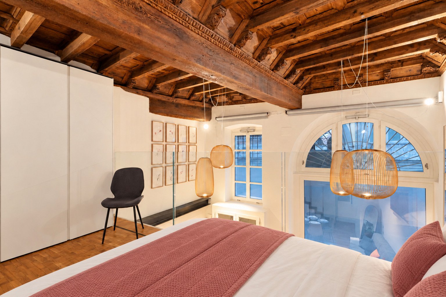 Casa Gio Ponti — il letto sul soppalco